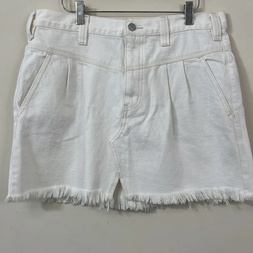 NEW Free People Side Car Mini Skirt White Clay Size 30